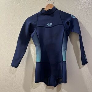 Roxy Kids Swim Wetsuit - Navy and Light Blue